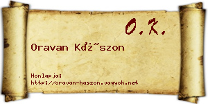 Oravan Kászon névjegykártya